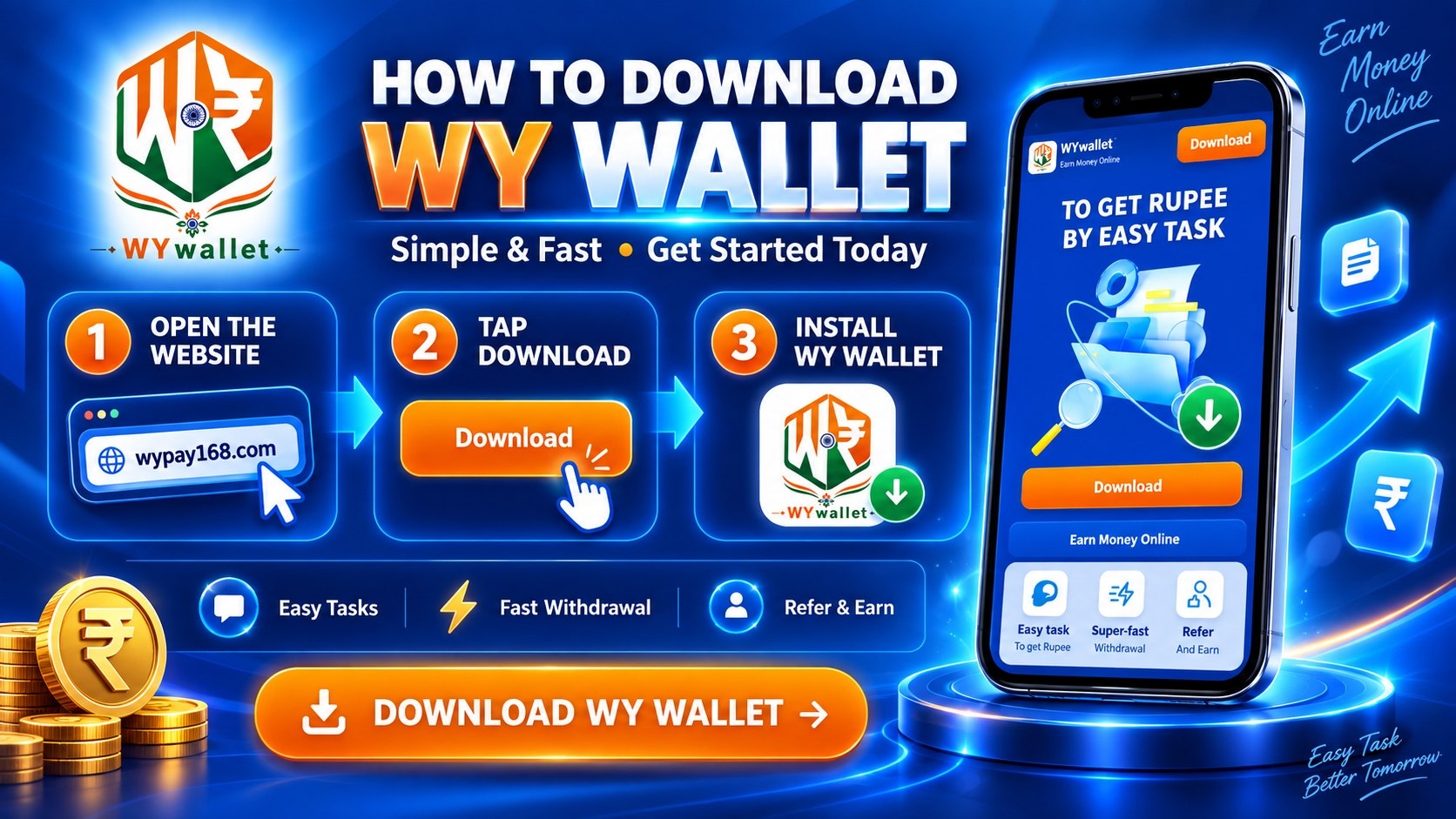How to download and register on the WyWallet app step by step